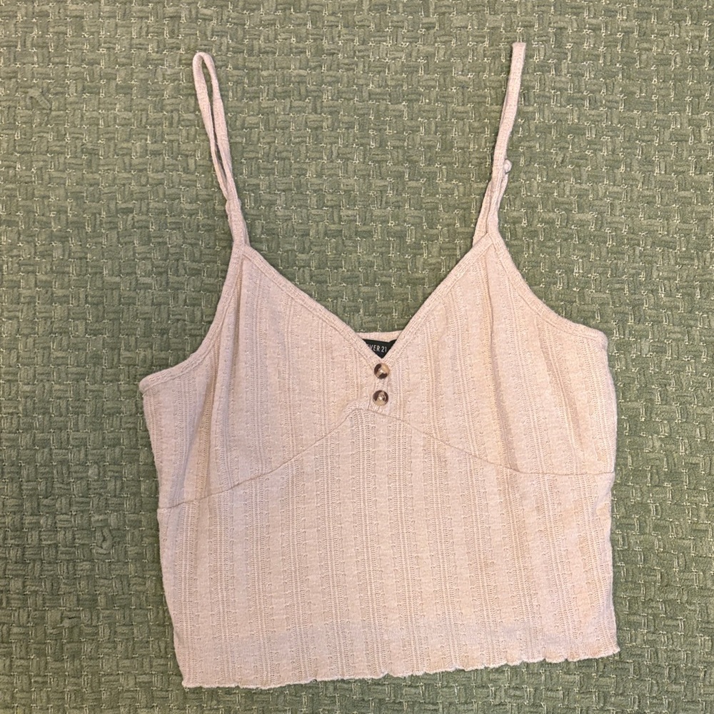 Forever 21 Cream Camisole with Button Accents